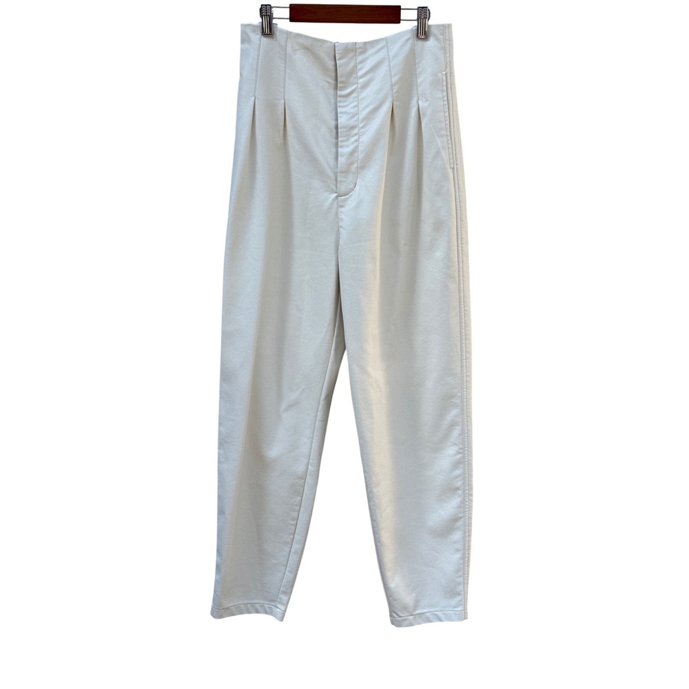 Free People Faux Leather Pants Womens 6 Cream Good High Rise Straight Leg
